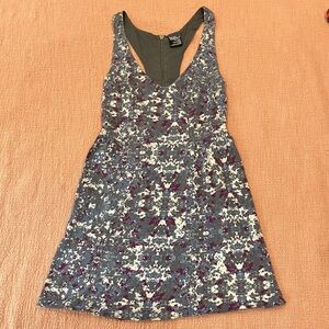 Patterned Mini Dress with long back zip